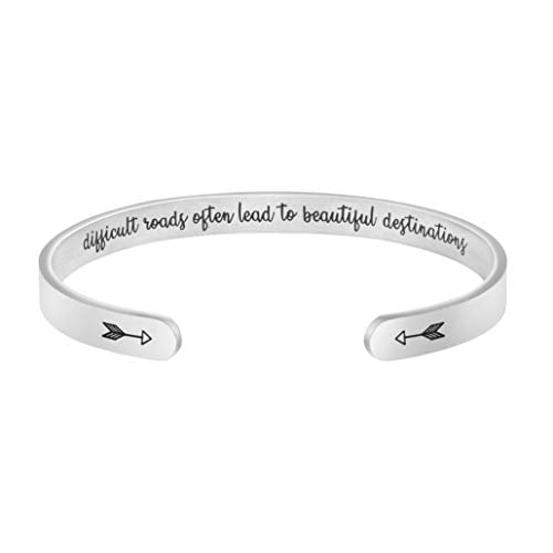 Joycuff Bracelets for Women Funny Gifts for Her Inspirational Jewelry Friend Encouragement Gift Motivational Mantra Cuff Bangle 